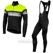 2019 Fahrradbekleidung Nalini Warm 2.0 Shwarz Grun Trikot Langarm und Tragerhose