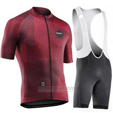 2019 Fahrradbekleidung Northwave Dunkel Rot Trikot Kurzarm und Tragerhose