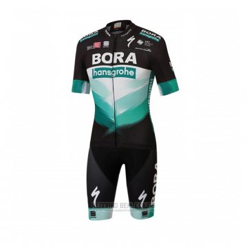 2020 Fahrradbekleidung Bora-Hansgrone Shwarz Grun Trikot Kurzarm und Tragerhose