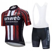 2020 Fahrradbekleidung Sunweb Shwarz Rot Trikot Kurzarm und Tragerhose