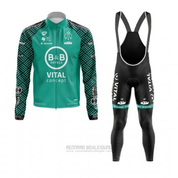 2020 Fahrradbekleidung Vital Concept-BB Hotels Wei Grun Trikot Langarm und Tragerhose