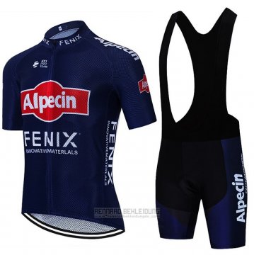 2021 Fahrradbekleidung Alpecin Fenix Tief Blau Trikot Kurzarm und Tragerhose