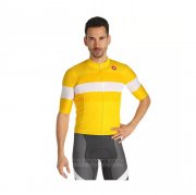 2021 Fahrradbekleidung Castelli Gelb Trikot Kurzarm und Tragerhose