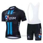 2021 Fahrradbekleidung DSM Blau Shwarz Trikot Kurzarm und Tragerhose