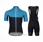 2021 Fahrradbekleidung POC Blau Trikot Kurzarm und Tragerhose