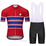 2021 Fahrradbekleidung Steep Rot Blau Trikot Kurzarm und Tragerhose(3)