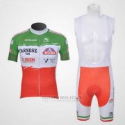 2011 Fahrradbekleidung Giordana Rot und Grun Trikot Kurzarm und Tragerhose