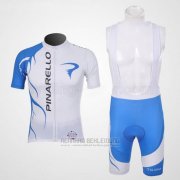 2011 Fahrradbekleidung Pinarello Azurblau und Wei Trikot Kurzarm und Tragerhose