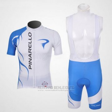 2011 Fahrradbekleidung Pinarello Azurblau und Wei Trikot Kurzarm und Tragerhose