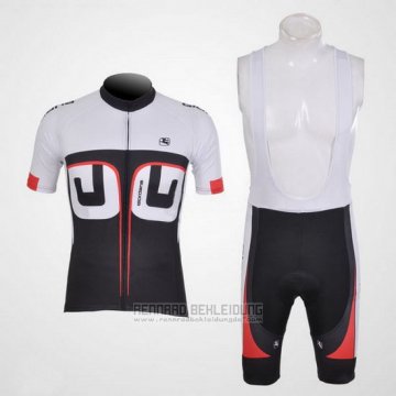 2012 Fahrradbekleidung Giordana Wei und Shwarz Trikot Kurzarm und Tragerhose