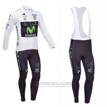 2013 Fahrradbekleidung Movistar Lider Wei Trikot Langarm und Tragerhose