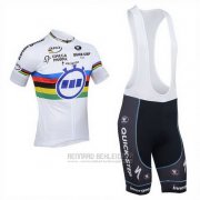 2013 Fahrradbekleidung UCI Weltmeister Lider Quick Step Trikot Kurzarm und Tragerhose