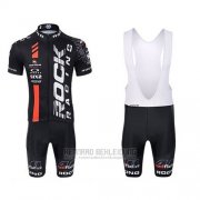 2015 Fahrradbekleidung Rock Racing Shwarz und Rot Trikot Kurzarm und Tragerhose