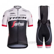 2016 Fahrradbekleidung Trek Segafredo Shwarz und Wei Trikot Kurzarm und Tragerhose