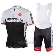 2017 Fahrradbekleidung Castelli Shwarz und Wei Trikot Kurzarm und Tragerhose