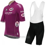 2017 Fahrradbekleidung Giro D'italien Fuchsie Trikot Kurzarm und Tragerhose