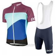 2017 Fahrradbekleidung POC Fondo Elements Blau und Fuchsie Trikot Kurzarm und Tragerhose