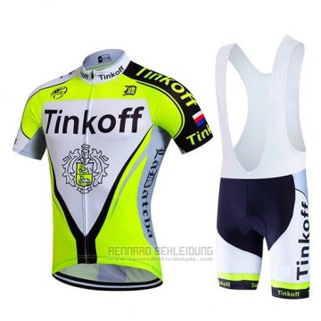 2017 Fahrradbekleidung Tinkoff Hell Grun Trikot Kurzarm und Tragerhose