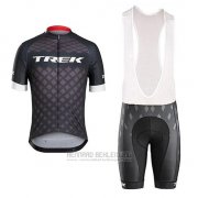 2017 Fahrradbekleidung Trek Bontrager Grau Trikot Kurzarm und Tragerhose