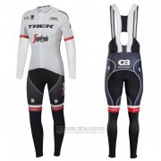 2017 Fahrradbekleidung Trek Segafredo Wei Trikot Langarm und Tragerhose