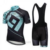 2018 Fahrradbekleidung ALE Shwarz und Blau Trikot Kurzarm und Tragerhose