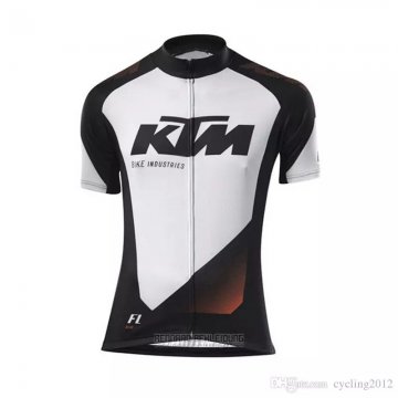 2018 Fahrradbekleidung Ktm Wei Shwarz Trikot Kurzarm und Tragerhose