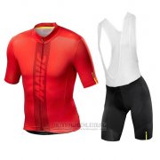 2018 Fahrradbekleidung Mavic Rot Trikot Kurzarm und Tragerhose