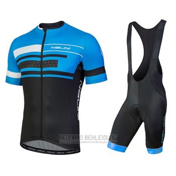 2018 Fahrradbekleidung Nalini Fatica Blau Trikot Kurzarm und Tragerhose