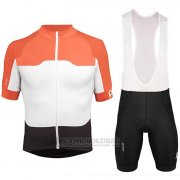 2018 Fahrradbekleidung POC Orange und Wei Trikot Kurzarm und Tragerhose