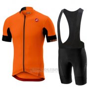2019 Fahrradbekleidung Castelli Aero Race Orange Trikot Kurzarm und Overall