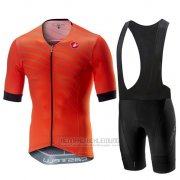 2019 Fahrradbekleidung Castelli Free Speed Race Orange Trikot Kurzarm und Overall