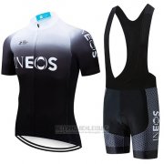 2019 Fahrradbekleidung Castelli INEOS Wei Shwarz Trikot Kurzarm und Tragerhose