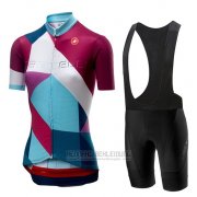 2019 Fahrradbekleidung Frau Castelli Ventata Rot Grun Trikot Kurzarm und Overall