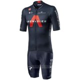 2020 Fahrradbekleidung INEOS Grenadiers Rot Tief Blau Trikot Kurzarm und Tragerhose(1)