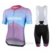 2020 Fahrradbekleidung Le Col Azurblau Rosa Trikot Kurzarm und Tragerhose