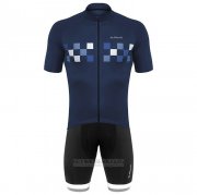 2020 Fahrradbekleidung de Marchi Tief Blau Trikot Kurzarm und Tragerhose