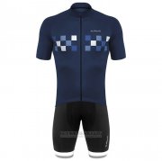2020 Fahrradbekleidung de Marchi Tief Blau Trikot Kurzarm und Tragerhose