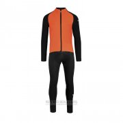 2021 Fahrradbekleidung Assos Orange Trikot Langarm und Tragerhose