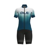 2021 Fahrradbekleidung Frau ALE Wei Grun Trikot Kurzarm und Tragerhose