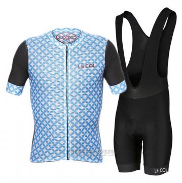 2021 Fahrradbekleidung Le Col Hellblau Trikot Kurzarm und Tragerhose