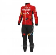 2022 Fahrradbekleidung Bahrain Victorious Rot Trikot Langarm und Tragerhose