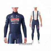 2024 Fahrradbekleidung Deceuninck Quick Step Dunkel Blau Wei Trikot Langarm Und Tragerhose