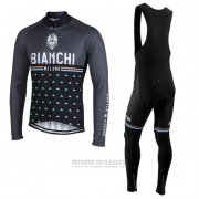 Fahrradbekleidung Bianchi Milano Nalles Shwarz Trikot Langarm und Tragerhose