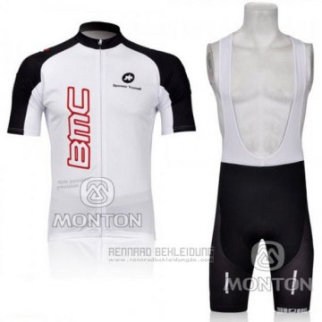 2011 Fahrradbekleidung BMC Wei Trikot Kurzarm und Tragerhose