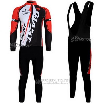 2011 Fahrradbekleidung Giant Rot und Shwarz Trikot Langarm und Tragerhose