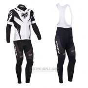 2013 Fahrradbekleidung Fox Wei und Shwarz Trikot Langarm und Tragerhose