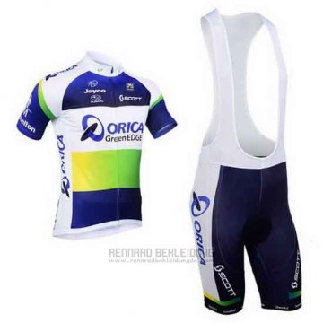 2013 Fahrradbekleidung Orica GreenEDGE Blau Trikot Kurzarm und Tragerhose