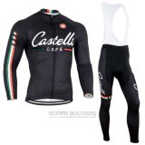 2014 Fahrradbekleidung Castelli Shwarz Trikot Langarm und Tragerhose