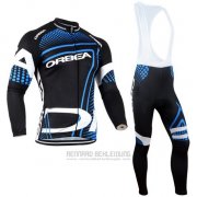 2014 Fahrradbekleidung Orbea Shwarz und Blau Trikot Langarm und Tragerhose