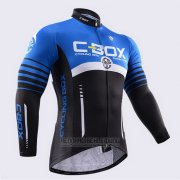 2015 Fahrradbekleidung Fox Cyclingbox Shwarz und Blau Trikot Langarm und Tragerhose